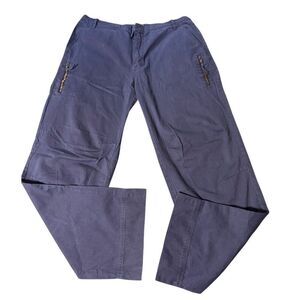 Men's drawstring herringbone straight multi pocket pants L 34x33